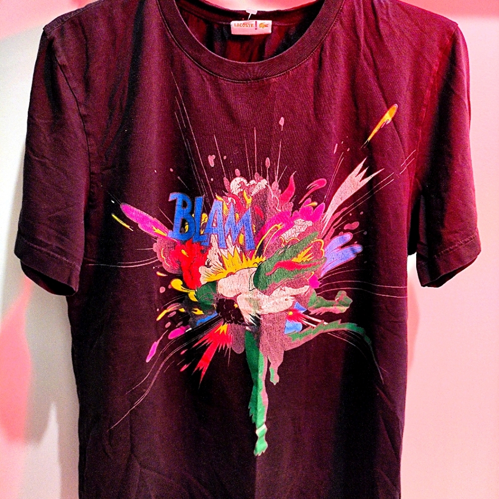 Lacoste Gater superhero Blam T shirt size small